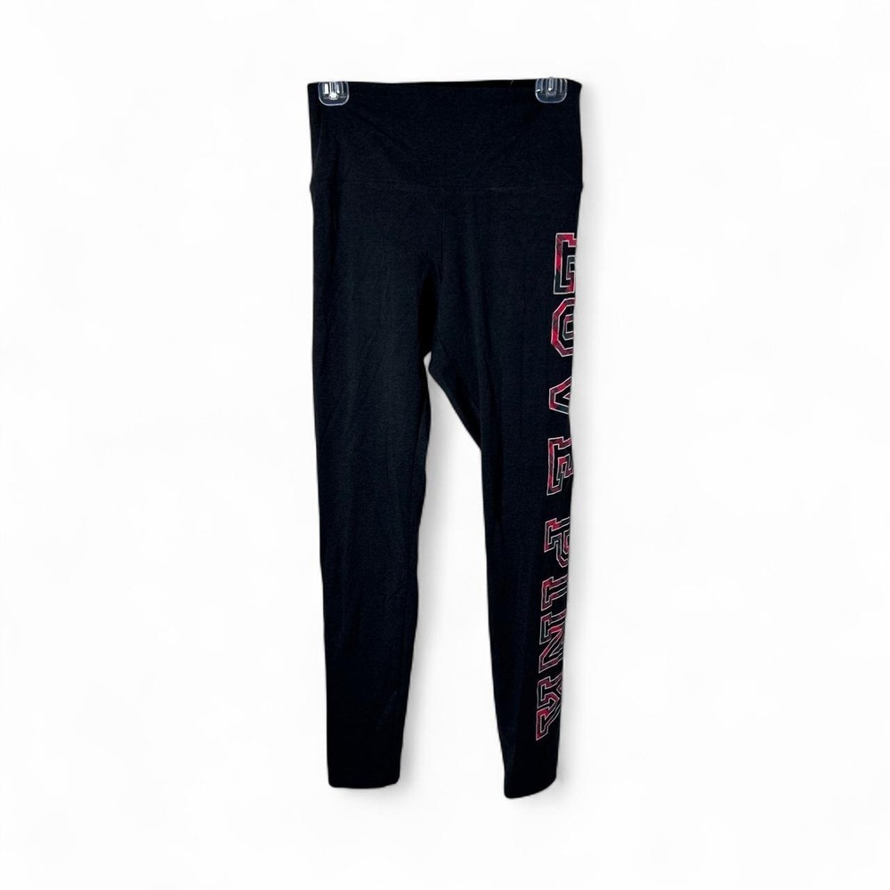 Victoria's Secret Love Pink Yoga Workout Leggings Dark Gray Christmas Argyle M